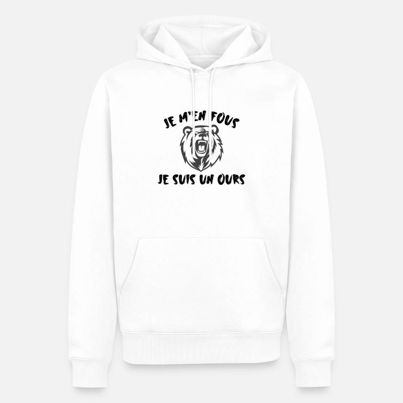 Je suis un ours - Sweat à capuche Premium bio Homme - blanc