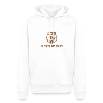 Je suis un ours - Sweat à capuche Premium bio Homme - blanc - Devant - Nico (187cm)