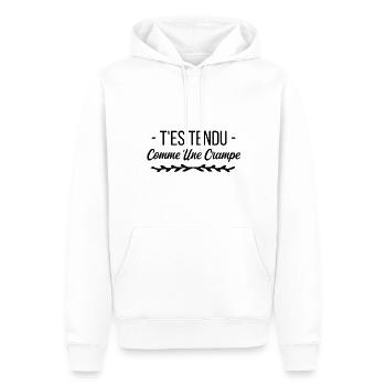T es tendu comme une crampe - Sweat à capuche Premium bio Homme - blanc - Devant - Nico (187cm)