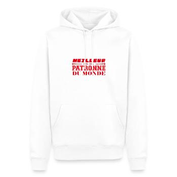 MEILLEUR PATRONNE DU MONDE - Sweat à capuche Premium bio Homme - blanc - Devant - Nico (187cm)