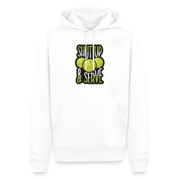 Joueur de tennis présent Tennis Club Coach Sport - Sweat à capuche Premium bio Homme - blanc - Devant - Nico (187cm)
