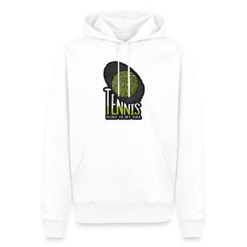 Joueur de tennis présent Tennis Club Coach Sport - Sweat à capuche Premium bio Homme - blanc - Devant - Nico (187cm)