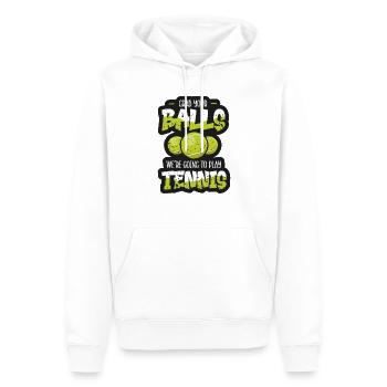 Joueur de tennis présent Tennis Club Coach Sport - Sweat à capuche Premium bio Homme - blanc - Devant - Nico (187cm)