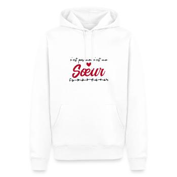 je t'aime ma sœur - Sweat à capuche Premium bio Homme - blanc - Devant - Nico (187cm)