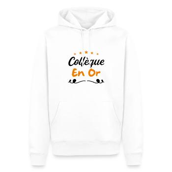 Collegue en or - Sweat à capuche Premium bio Homme - blanc - Devant - Nico (187cm)
