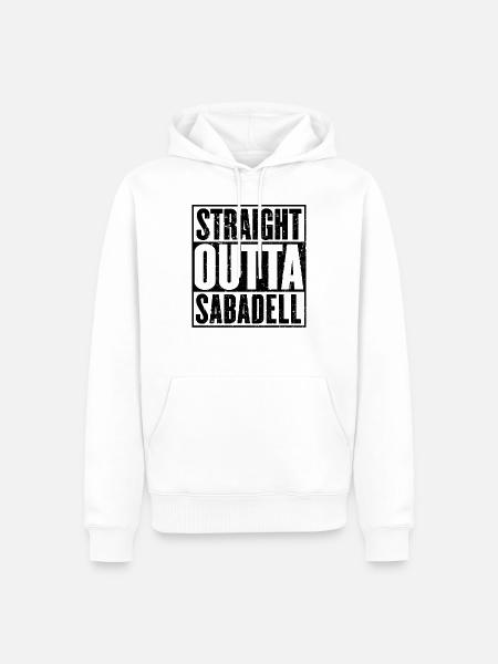 Gerade Outta Sabadell - Männer Premium Bio Hoodie - Weiß