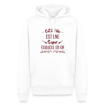 Cette fille est une super collègue en or0 - Sweat à capuche Premium bio Homme - blanc - Devant - Nico (187cm)