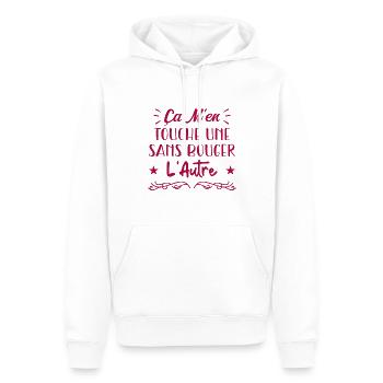 ça m'en touche une sans faire bouger l'autre - Sweat à capuche Premium bio Homme - blanc - Devant - Nico (187cm)