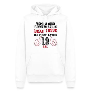 Voici À Quoi Ressemble Un Beau Gosse De 19 ans - Sweat à capuche Premium bio Homme - blanc - Devant - Nico (187cm)