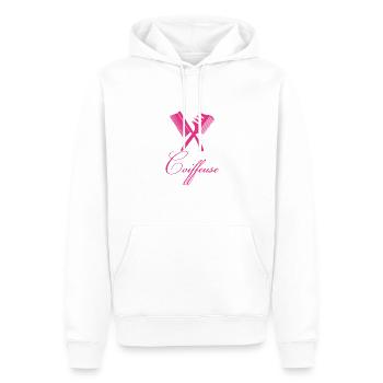 je suis coiffeuse - Sweat à capuche Premium bio Homme - blanc - Devant - Nico (187cm)