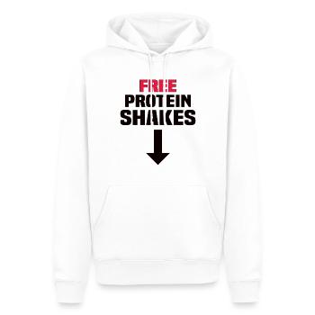 Free Protein Shakes - Männer Premium Bio Hoodie - Weiß - Vorne - Nico (187cm)