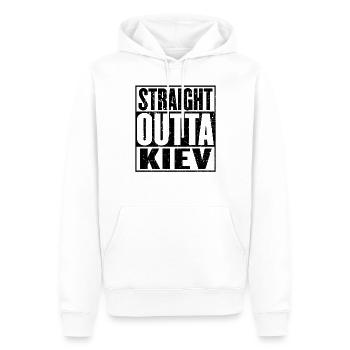 Straight Outta Kiew Vintage - Männer Premium Bio Hoodie - Weiß - Vorne - Nico (187cm)