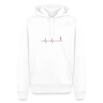 Je suis enceinte - Sweat à capuche Premium bio Homme - blanc - Devant - Nico (187cm)