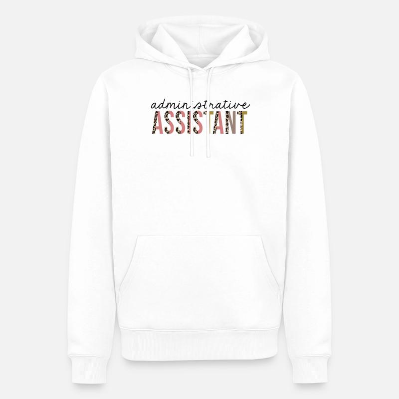 Verwaltungsassistent-Leopard-Druck lustig - Männer Premium Bio Hoodie - Weiß
