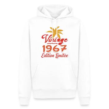 Vintage 1967 Edition Limitée - Sweat à capuche Premium bio Homme - blanc - Devant - Nico (187cm)