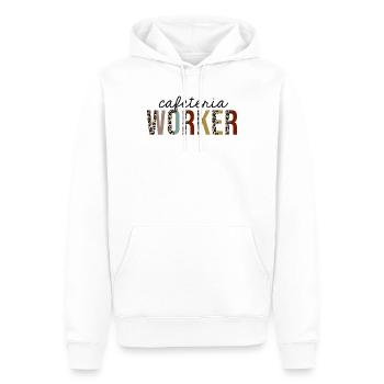 Cafeteria-Arbeiter-Leopard-Druck lustig - Männer Premium Bio Hoodie - Weiß - Vorne - Nico (187cm)