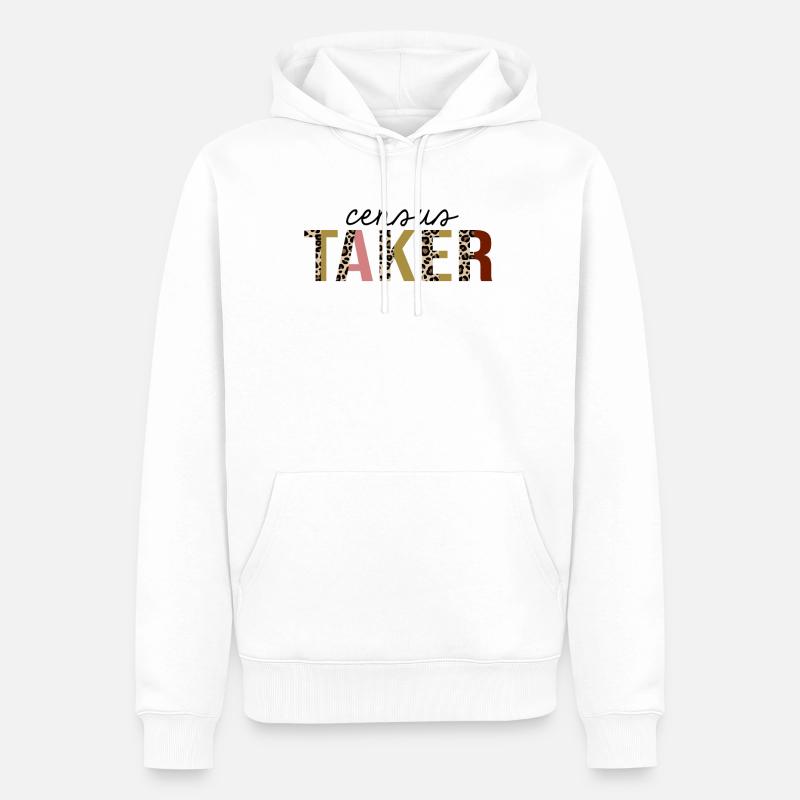 Census Taker Leopard Print Funny - Men’s Premium Organic Hoodie - white