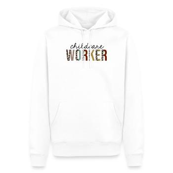 Kinderbetreuer-Leoparden-Druck lustig - Männer Premium Bio Hoodie - Weiß - Vorne - Nico (187cm)