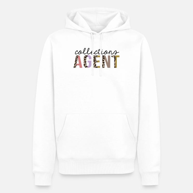 Collections Agent imprimé léopard drôle - Sweat à capuche Premium bio Homme - blanc