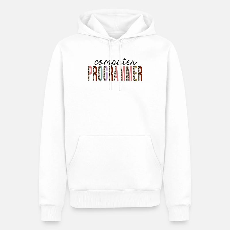 Computerprogrammierer Leopard Print lustig - Männer Premium Bio Hoodie - Weiß