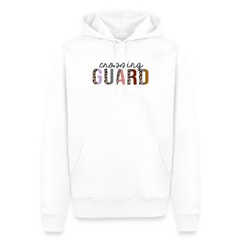 Crossing Guard imprimé léopard drôle - Sweat à capuche Premium bio Homme - blanc - Devant - Nico (187cm)