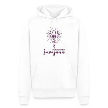 Yoga Unalome mit Lotusblüte Here For The Savasana - Männer Premium Bio Hoodie - Weiß - Vorne - Nico (187cm)