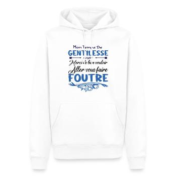 Mon temps de gentillesse a expiré - Sweat à capuche Premium bio Homme - blanc - Devant - Nico (187cm)