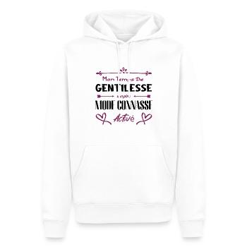 Mon temps de gentillesse a expiré - Sweat à capuche Premium bio Homme - blanc - Devant - Nico (187cm)