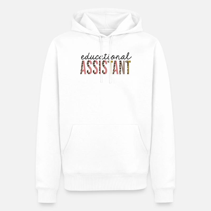 Pädagogischer Assistent Leopard Print Funny - Männer Premium Bio Hoodie - Weiß
