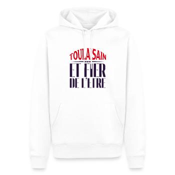 T-shirt Toulousain et fière de l'être - Sweat à capuche Premium bio Homme - blanc - Devant - Nico (187cm)