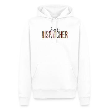 Fire Dispatcher Leopard Print Funny - Men’s Premium Organic Hoodie - white - Front - Nico (187cm)