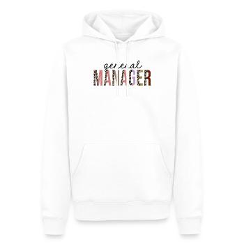 General Manager Leopard Print Funny - Men’s Premium Organic Hoodie - white - Front - Nico (187cm)