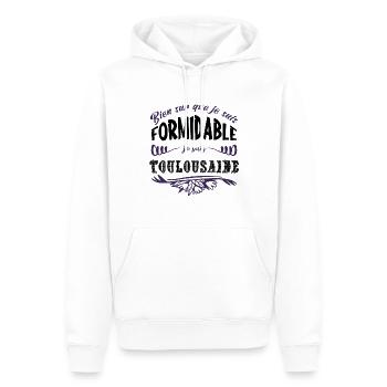 Toulouse humour ville cadeau toulousain, région - Sweat à capuche Premium bio Homme - blanc - Devant - Nico (187cm)