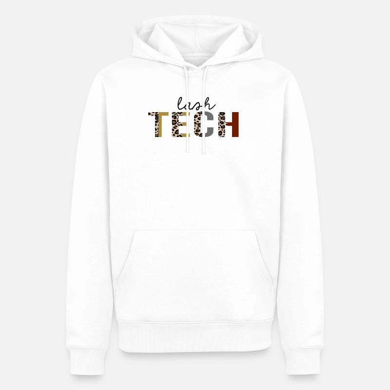 Lash tech imprimé léopard drôle - Sweat à capuche Premium bio Homme - blanc