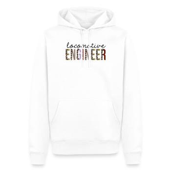 Lokomotive-Ingenieur-Leopard-Druck lustig - Männer Premium Bio Hoodie - Weiß - Vorne - Nico (187cm)