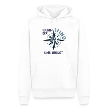 Wohin der wind uns bringt Segeln Wind Segler Boot - Männer Premium Bio Hoodie - Weiß - Vorne - Nico (187cm)