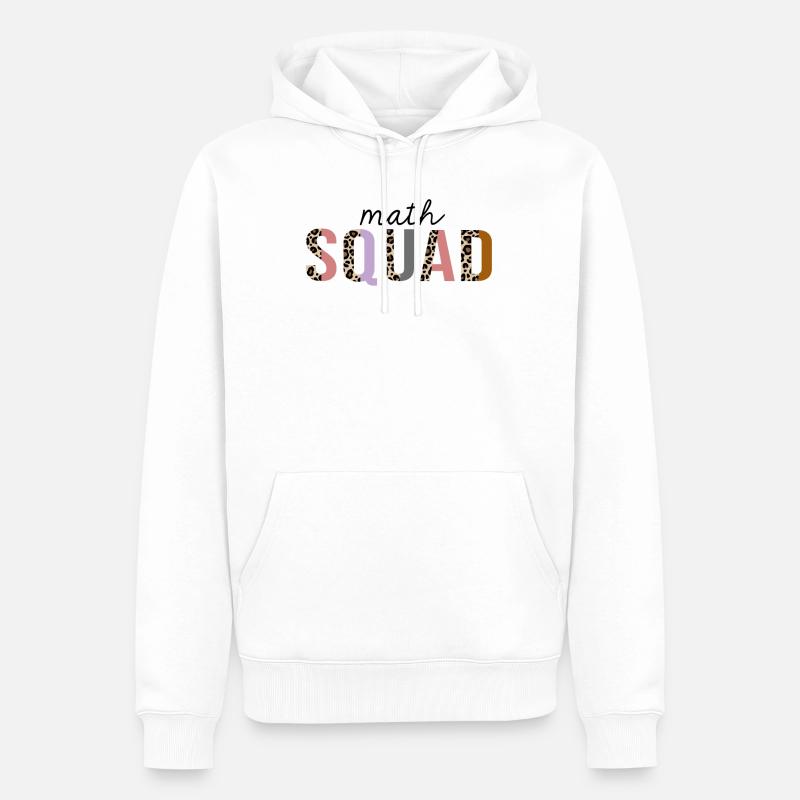Math Squad Leopard Print Drôle - Sweat à capuche Premium bio Homme - blanc