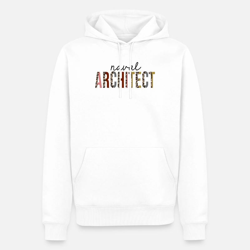 Architecte naval Leopard Print Drôle - Sweat à capuche Premium bio Homme - blanc