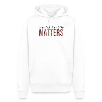 Mental health matters Leopard Print Funny - Men’s Premium Organic Hoodie - white - Front - Nico (187cm)