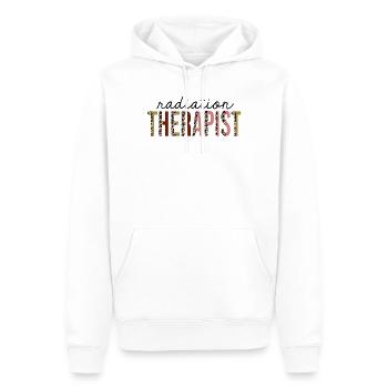 Radiothérapeute Leopard Print Drôle - Sweat à capuche Premium bio Homme - blanc - Devant - Nico (187cm)