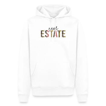 Immobilier Leopard Print Funny - Sweat à capuche Premium bio Homme - blanc - Devant - Nico (187cm)