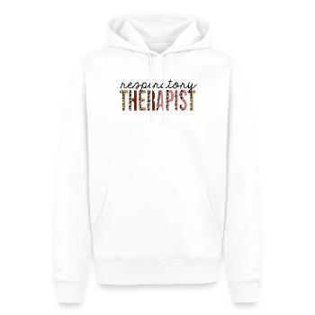 Inhalothérapeute Leopard Print Drôle - Sweat à capuche Premium bio Homme - blanc - Devant - Nico (187cm)
