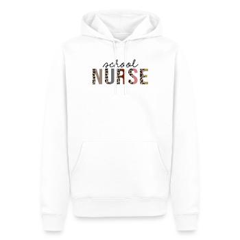 infirmière scolaire Leopard Print Funny - Sweat à capuche Premium bio Homme - blanc - Devant - Nico (187cm)