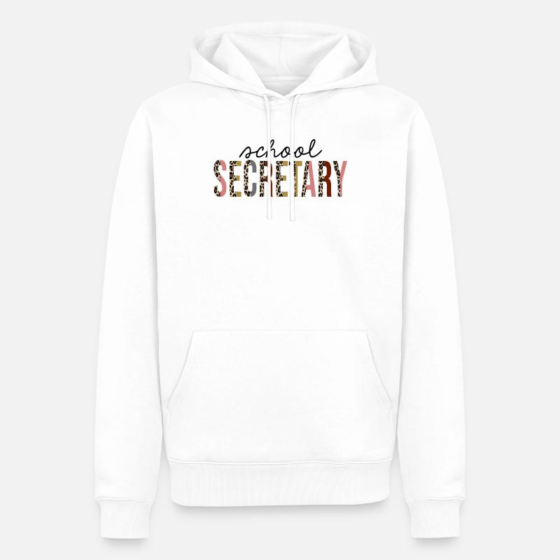 Secrétaire d’école Leopard Print Drôle - Sweat à capuche Premium bio Homme - blanc