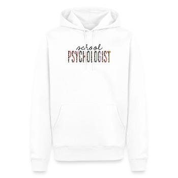 Psychologue scolaire Leopard Print Drôle - Sweat à capuche Premium bio Homme - blanc - Devant - Nico (187cm)