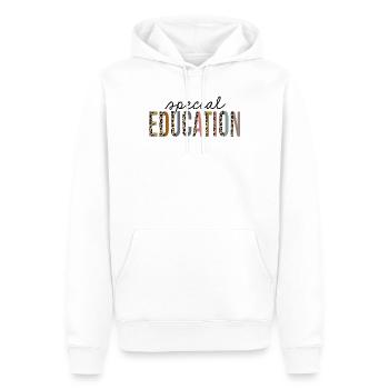 Éducation spéciale Leopard Print Drôle - Sweat à capuche Premium bio Homme - blanc - Devant - Nico (187cm)