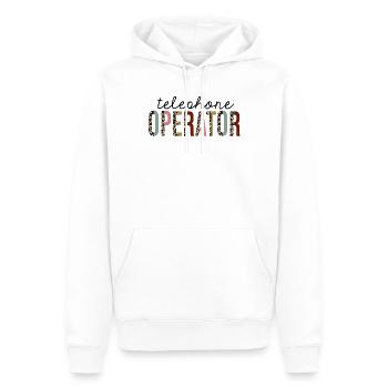Telefonist Leopardenprint lustig - Männer Premium Bio Hoodie - Weiß - Vorne - Nico (187cm)