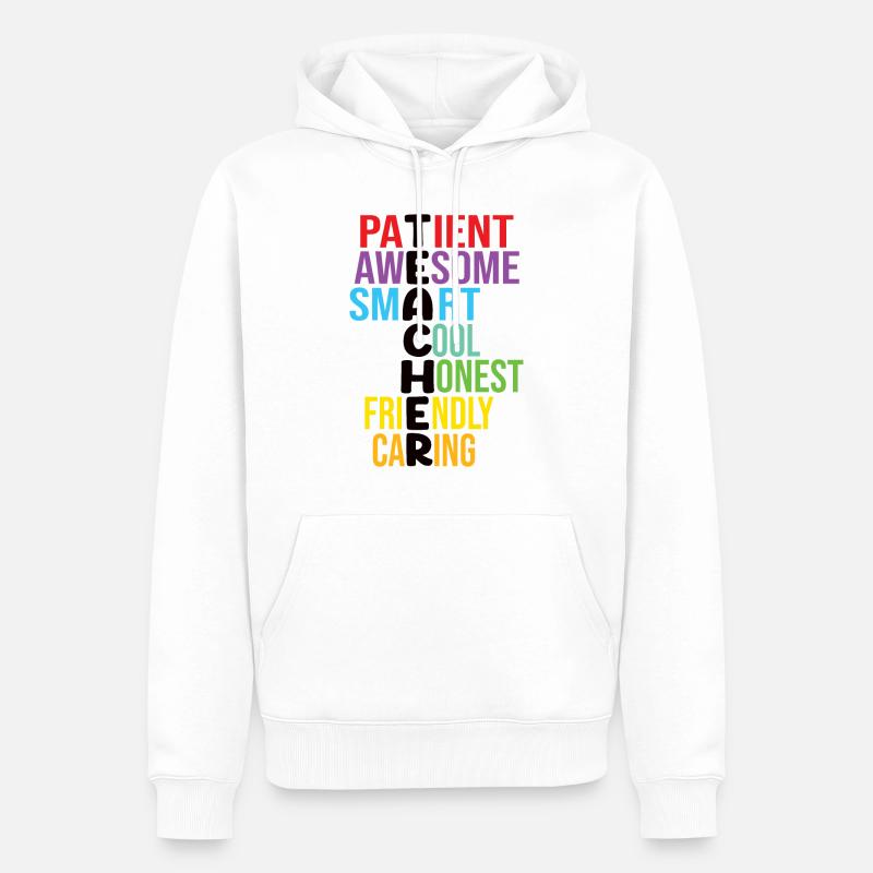 Enseignant - Énumération des enseignants - Sweat à capuche Premium bio Homme - blanc