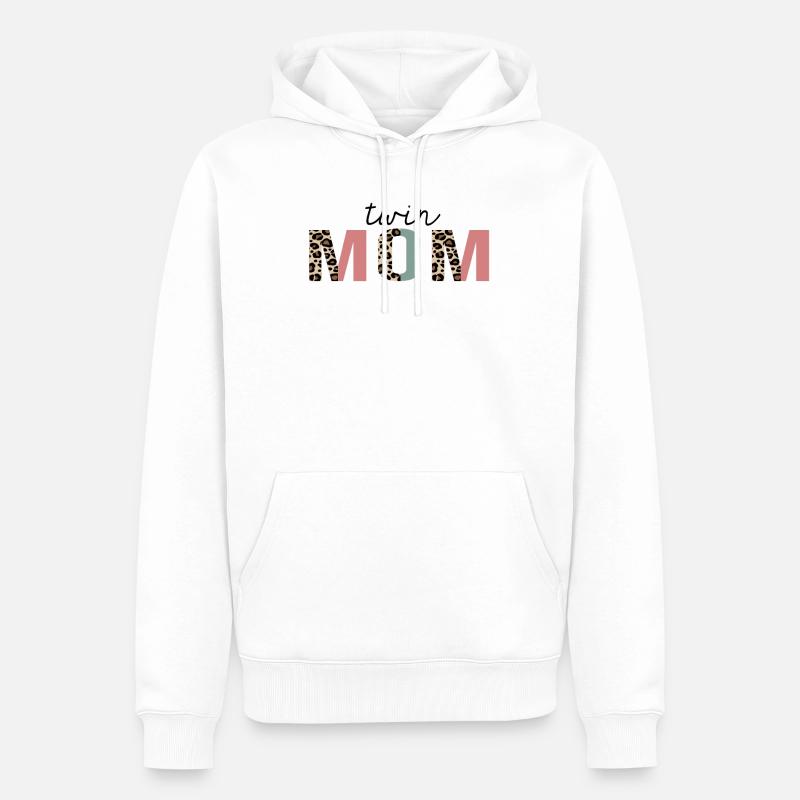 Zwillingsmutter Leopard Print Lustig - Männer Premium Bio Hoodie - Weiß