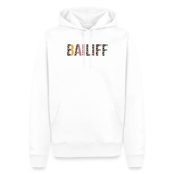 Huissier - Sweat à capuche Premium bio Homme - blanc - Devant - Nico (187cm)